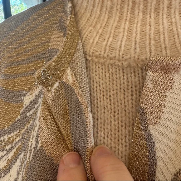 Zara Long Cardigan Coat Coatigan Duster in floral, gold print NWOT Size M - Picture 11 of 14